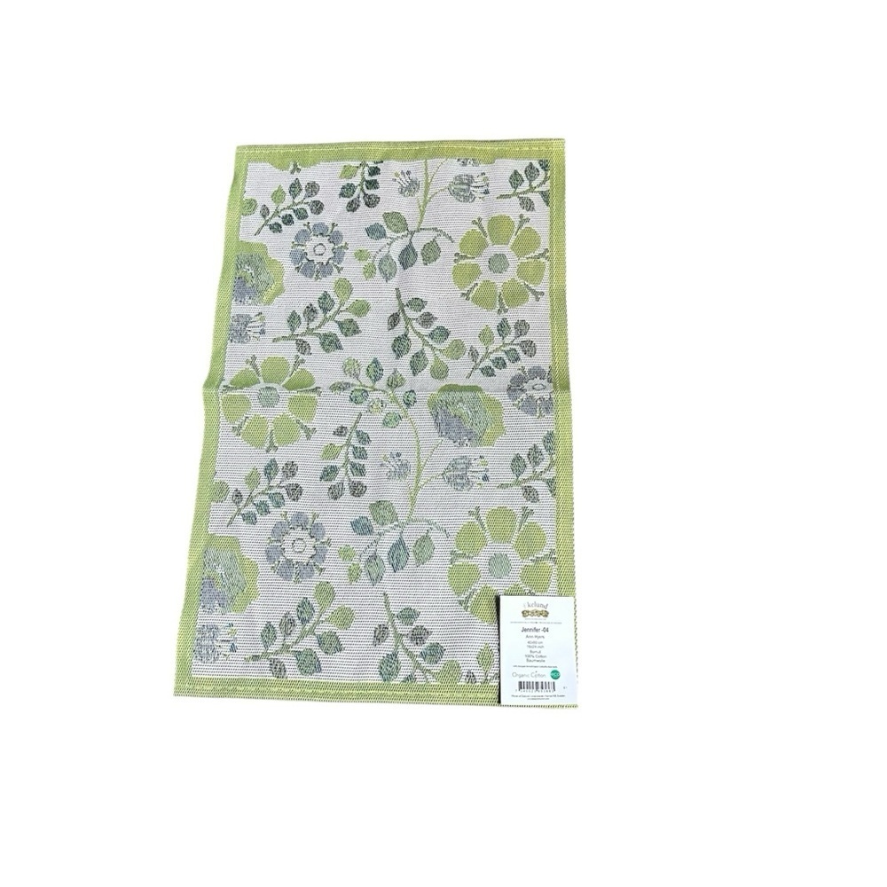 Floral Green and Gray Table Linen